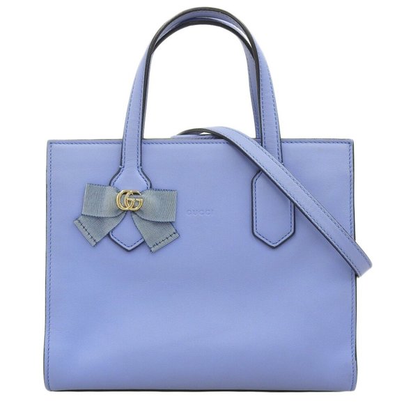 Gucci 443089 525040 Bow Handbag,Shoulder Bag Blue - Picture 1 of 10